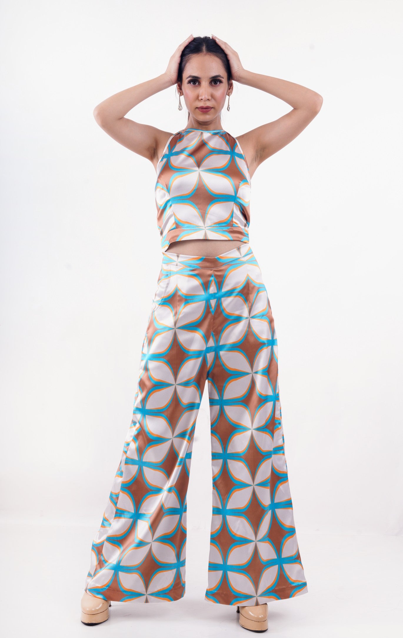 Motif Love Halter Top & High Pants Co-ord Set