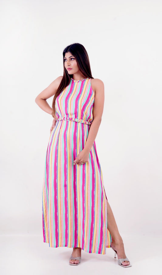 Sweet Repeat Stripes Long dress